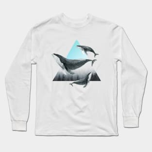 whales cross the sky Long Sleeve T-Shirt